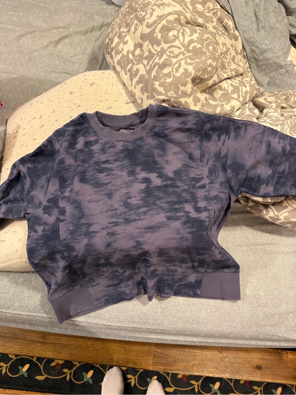 Athleta Tie-Dye Pullover Sweatshirt - Navy